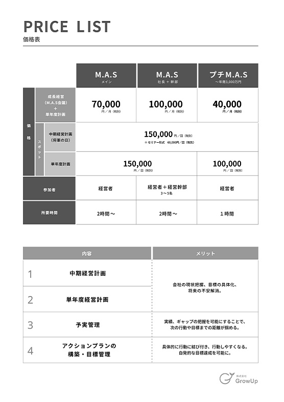 MAS 料金の資料サムネイル